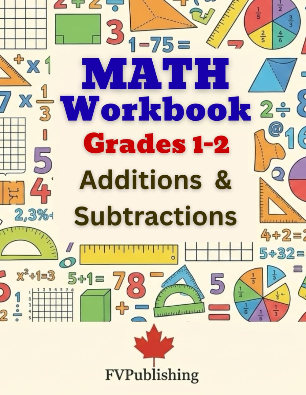 Math Workbook Grades 1-2 Addition, Subtraction Exercises - Book Cover